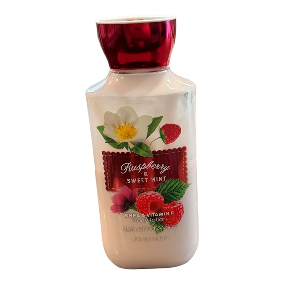 Bath & Body Works Raspberry & Sweet Mint Shea & Vitamin e Lotion 8oz Rare 50% FL - Picture 1 of 2